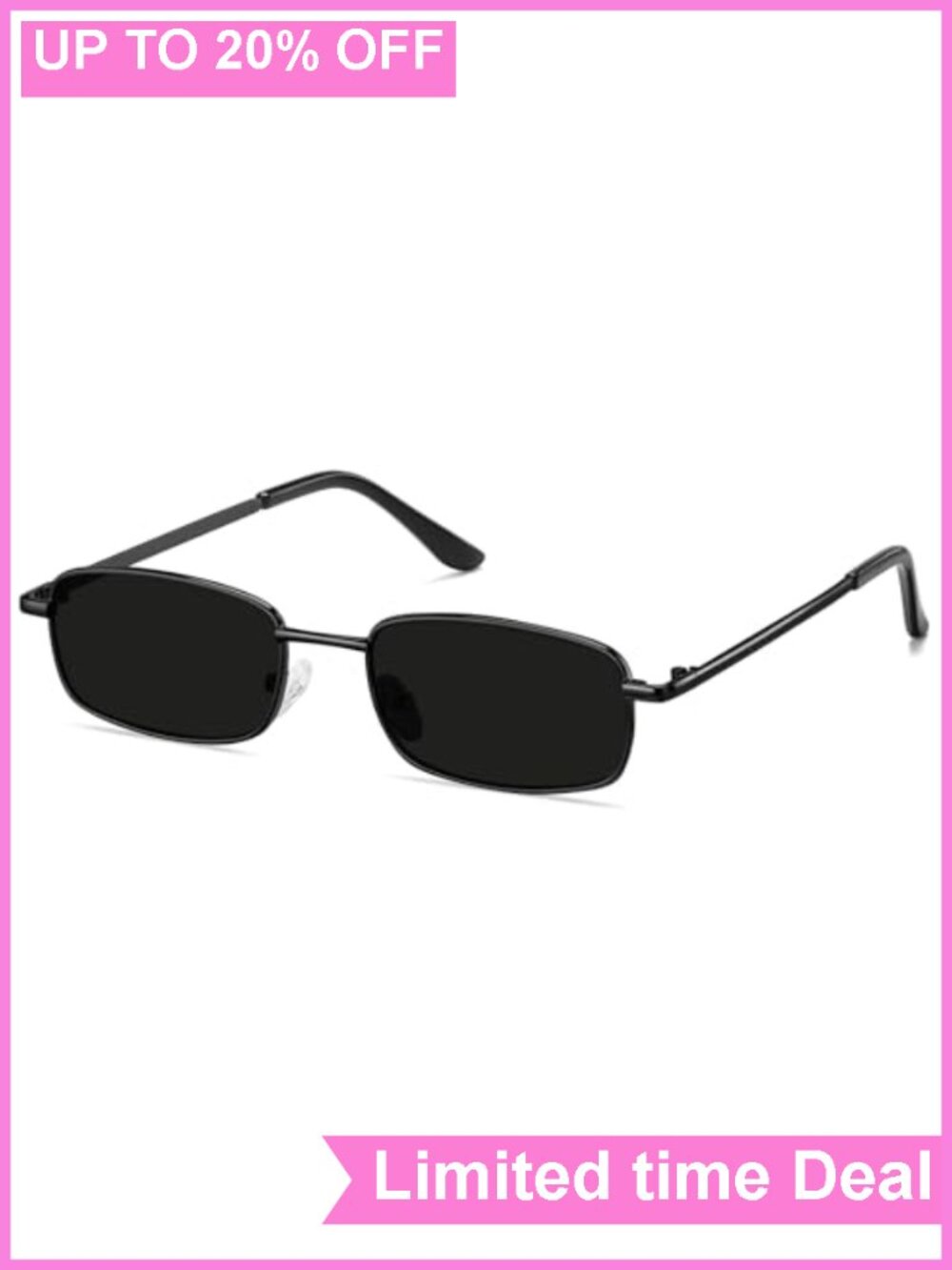 Retro Y2K Rectangle Sunglasses Women Men Metal Frame UV400